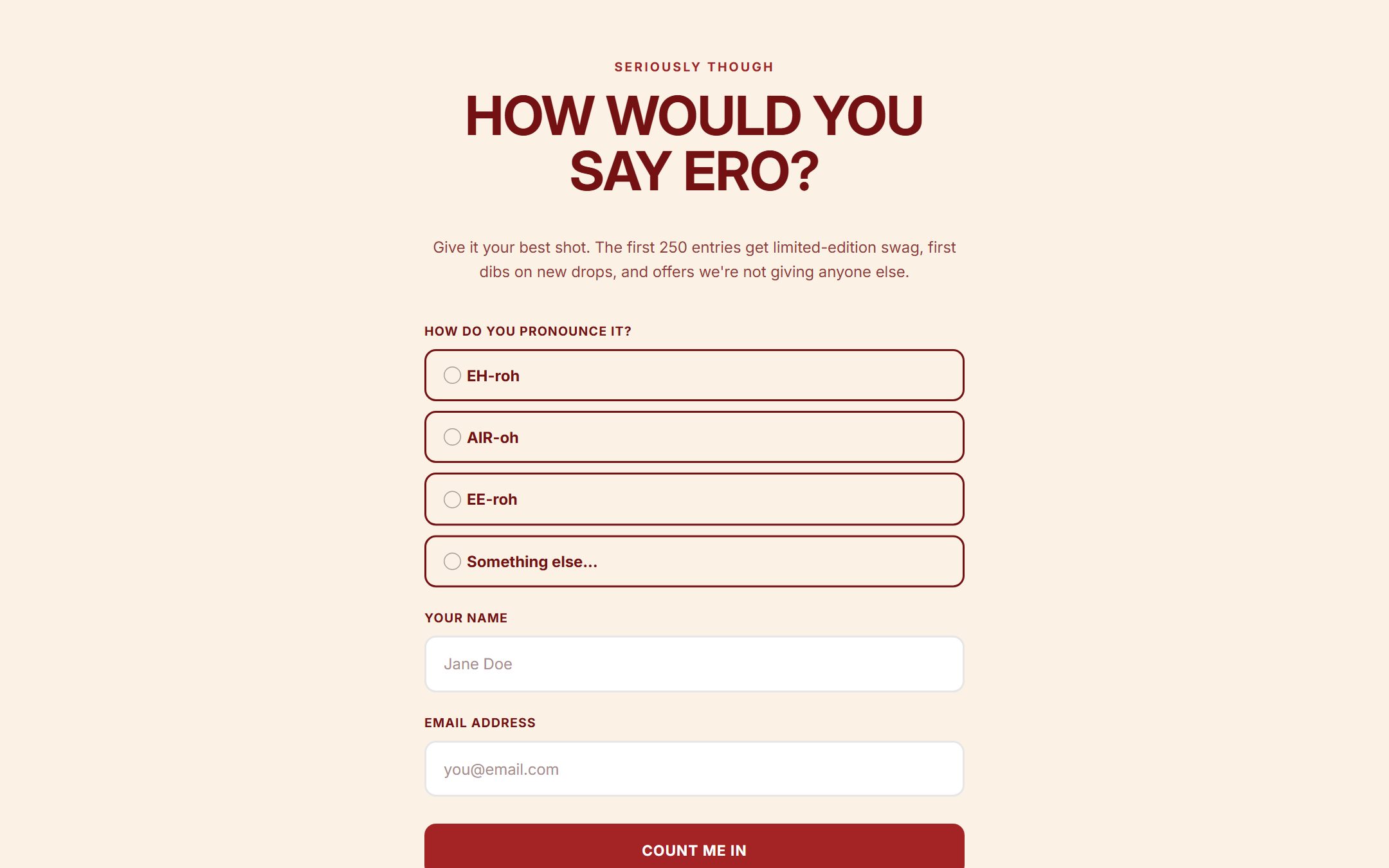 ERO Brew storefront